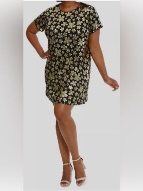 NWT London Times Sequin Shift Dress